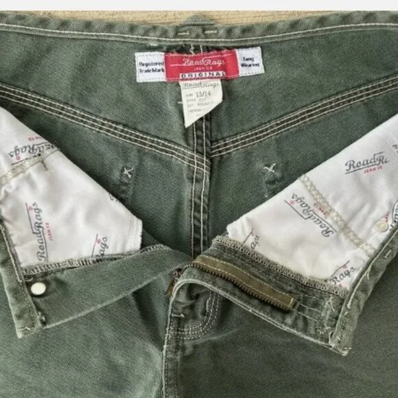 Road Rags Jean Co Vintage Women’s Shorts Green Denim Juniors Size 13/14 - Picture 6 of 9